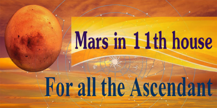 Mars in 11th house for all the ascendant